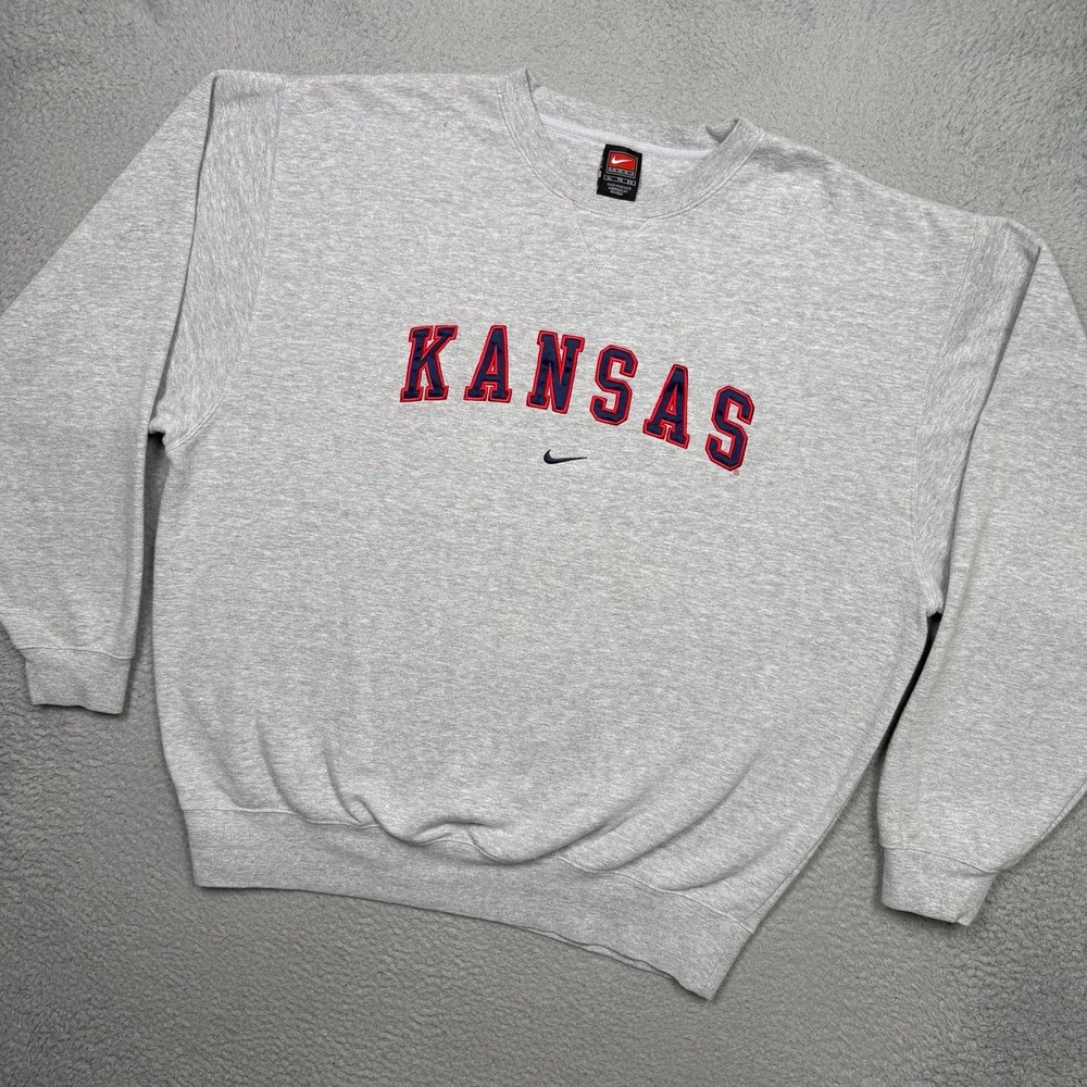 Vintage Y2K Nike University of Kansas Center Swoosh Crewneck Sweatshirt